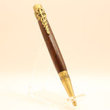 MD-H Medical East Indian Rosewood Twist Pen With Antique Brass Trim