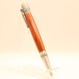 MD-I Medical Red Heart Twist Pen With Antique Pewter Trim