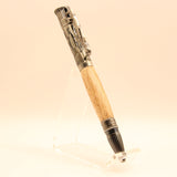 BW-AC Birdwatcher Oak Lever Action Pen with Antique Pewter Trim