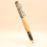BW-AC Birdwatcher Oak Lever Action Pen with Antique Pewter Trim