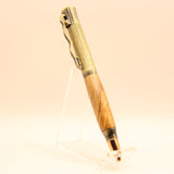 LA-CE Lever Action Olivewood Pen With Antique Brass Trim