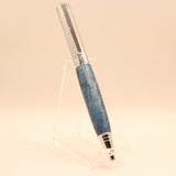 PY-F Polymath Box Elder Blue Twist Pen With Chrome Trim