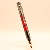 B-DII Bolt Action Red, Black and White Acrylic With Gun Metal Trim