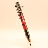 B-DII Bolt Action Red, Black and White Acrylic With Gun Metal Trim