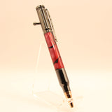 B-DII Bolt Action Red, Black and White Acrylic With Gun Metal Trim