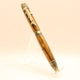 DSF-B Sea Life Shark Bocote Twist Pen With Antique Brass Trim