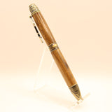 DSF-C Sea Life Shark Bolivian Coffee Twist Pen With Antique Brass Trim