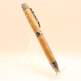 DSF-F Sea Life Shark Curly Maple Twist Pen With Antique Brass Trim