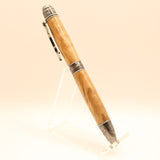DSF-F Sea Life Shark Curly Maple Twist Pen With Antique Brass Trim