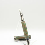 RF-A Retro Fountain Pen Green and Brown Laminate with Antique Pewter
