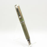 RF-C Retro Fountain Pen Green and Brown Laminate with Antique Pewter