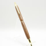 S-CBC Slimline Black Walnut Click Pen With Gold Trim
