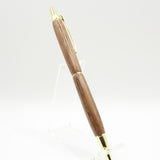 S-CBC Slimline Black Walnut Click Pen With Gold Trim