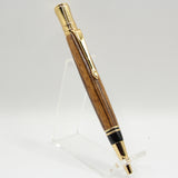 E-BAH Executive Zebrawood Twist Pen With Gold Trim