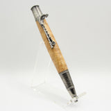 FF-FC Fishing Curly Maple Twist Pen with Antique Pewter Trim