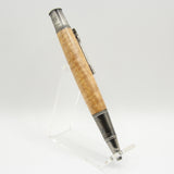 FF-FC Fishing Curly Maple Twist Pen with Antique Pewter Trim
