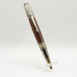 DV-DF Da Vinci East Indian Rosewood Twist Pen with Antique Brass Trim