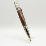 DV-DF Da Vinci East Indian Rosewood Twist Pen with Antique Brass Trim