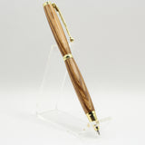 SRB-BI Slimline Rollerball Zebrawood with Gold Trim