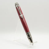 JL-AA Jet Liner Purpleheart Twist Pen With Antique Brass Trim