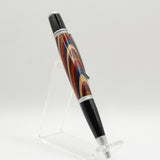 G-HE Gatsby Multi-Colored Laminate Twist Pen With Satin Chrome Trim
