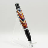 G-HE Gatsby Multi-Colored Laminate Twist Pen With Satin Chrome Trim