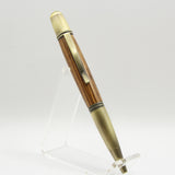 SA-F Sierra Zebrawood Twist Pen With Antique Brass Trim