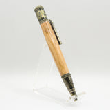 NT-I Nautical Olivewood Twist Pen With Antique Brass Trim