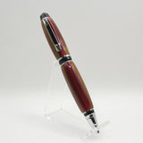 CG-DG Cigar Red, Gold and Green Acrylic Twist Pen With Chrome Trim