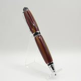 CG-DG Cigar Red, Gold and Green Acrylic Twist Pen With Chrome Trim