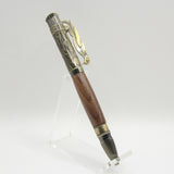 BW-AI Birdwatcher Walnut Lever Action Pen with Antique Brass Trim