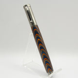 MF-AF Magnetic Fountain Pen Blue and Orange Laminate With Gun Metal Trim