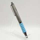 CT-AG Contour Black and Gray Laminate Click Pen With Gun Metal Trim and Blue Cushion