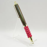 CT-BA Contour Multi-Colored Laminate Click Pen With Gold Trim and Red Cushion
