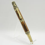 VC-A Victorian Bocote Twist Pen With Antique Brass Trim