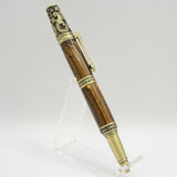 VC-A Victorian Bocote Twist Pen With Antique Brass Trim