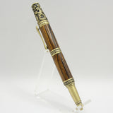VC-A Victorian Bocote Twist Pen With Antique Brass Trim