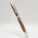 S-CDI Slimline Multi-Colored Laminate Twist Pen with Satin Chrome Trim