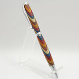 S-CDI Slimline Multi-Colored Laminate Twist Pen with Satin Chrome Trim