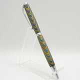 S-CEA Slimline Multi-Colored Laminate Twist Pen with Satin Chrome Trim