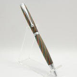 S-CEA Slimline Multi-Colored Laminate Twist Pen with Satin Chrome Trim
