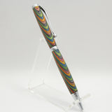 S-CEB Slimline Multi-Colored Laminate Twist Pen with Satin Chrome Trim