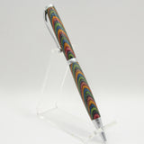 S-CEB Slimline Multi-Colored Laminate Twist Pen with Satin Chrome Trim