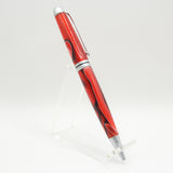 DE-AA Designer Black and Red Acrylic Twist Pen With Satin Chrome Trim