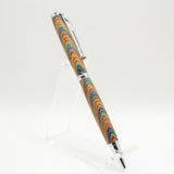 S-CCI Slimline Multi-Colored Laminate Twist Pen with Chrome Trim