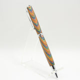 S-CCI Slimline Multi-Colored Laminate Twist Pen with Chrome Trim