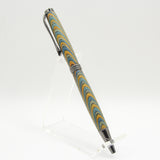 S-CDC Slimline Green and Yellow Laminate Twist Pen with Gun Metal Trim
