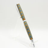 S-CDD Slimline Multi-Colored Laminate Twist Pen with Satin Chrome Trim