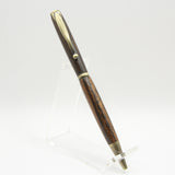 S-CED Slimline Bocote Twist Pen with Antique Brass Trim