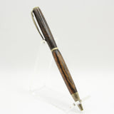 S-CED Slimline Bocote Twist Pen with Antique Brass Trim